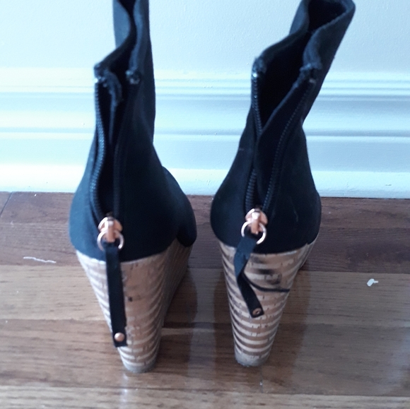 Rose gold / black Platform bootie - Picture 4 of 6